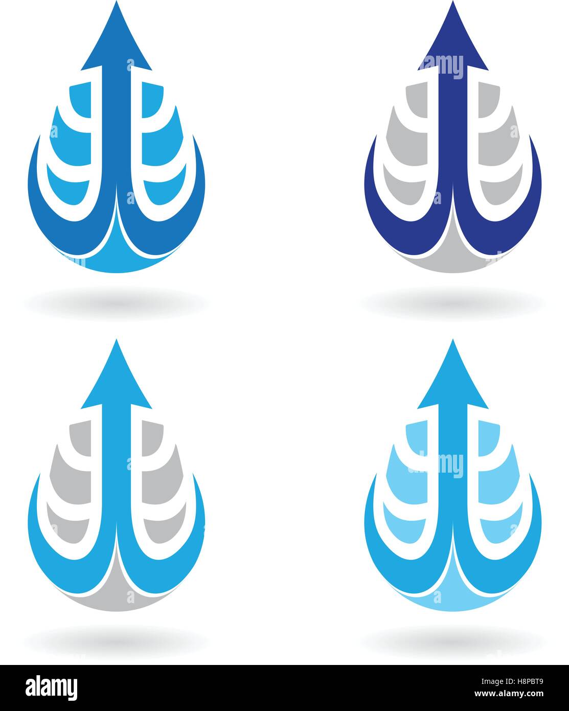 Vector Illustration de gouttes d'eau colorée et les formes d'oreille isolé sur fond blanc Illustration de Vecteur