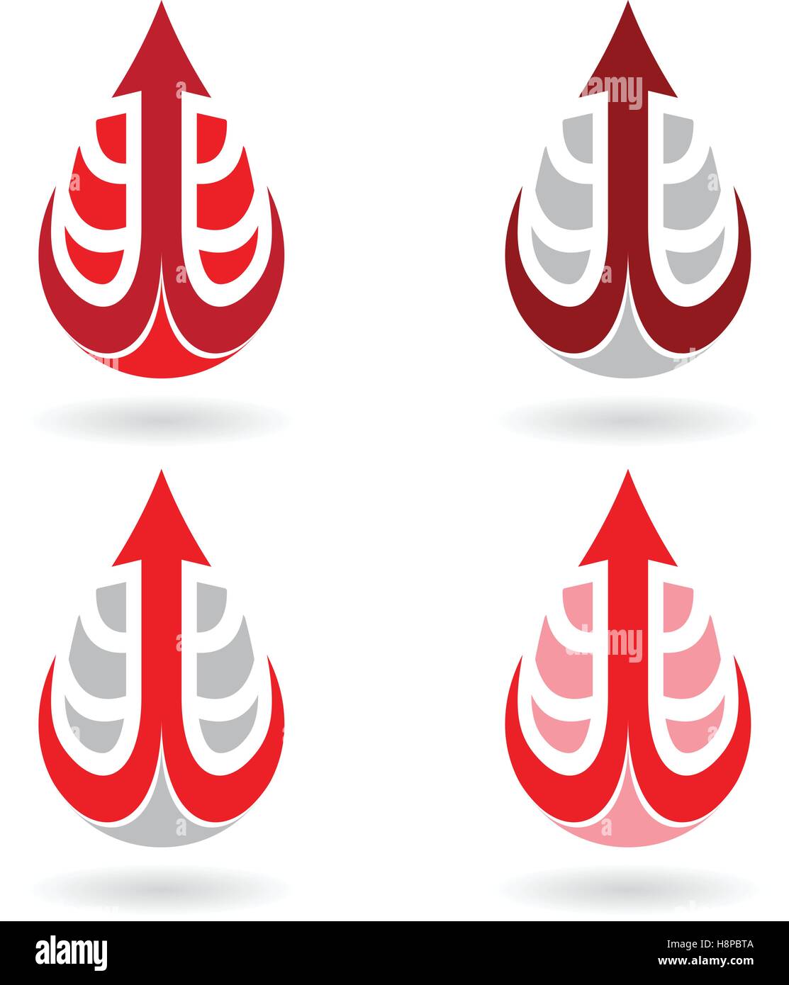 Vector Illustration de gouttes d'eau colorée et les formes d'oreille isolé sur fond blanc Illustration de Vecteur