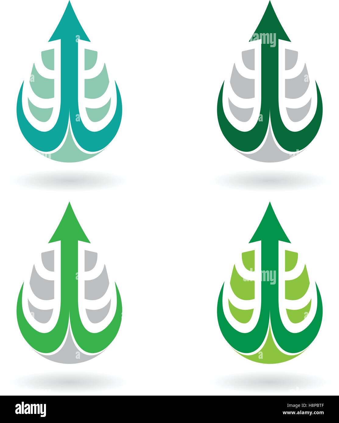 Vector Illustration de gouttes d'eau colorée et les formes d'oreille isolé sur fond blanc Illustration de Vecteur