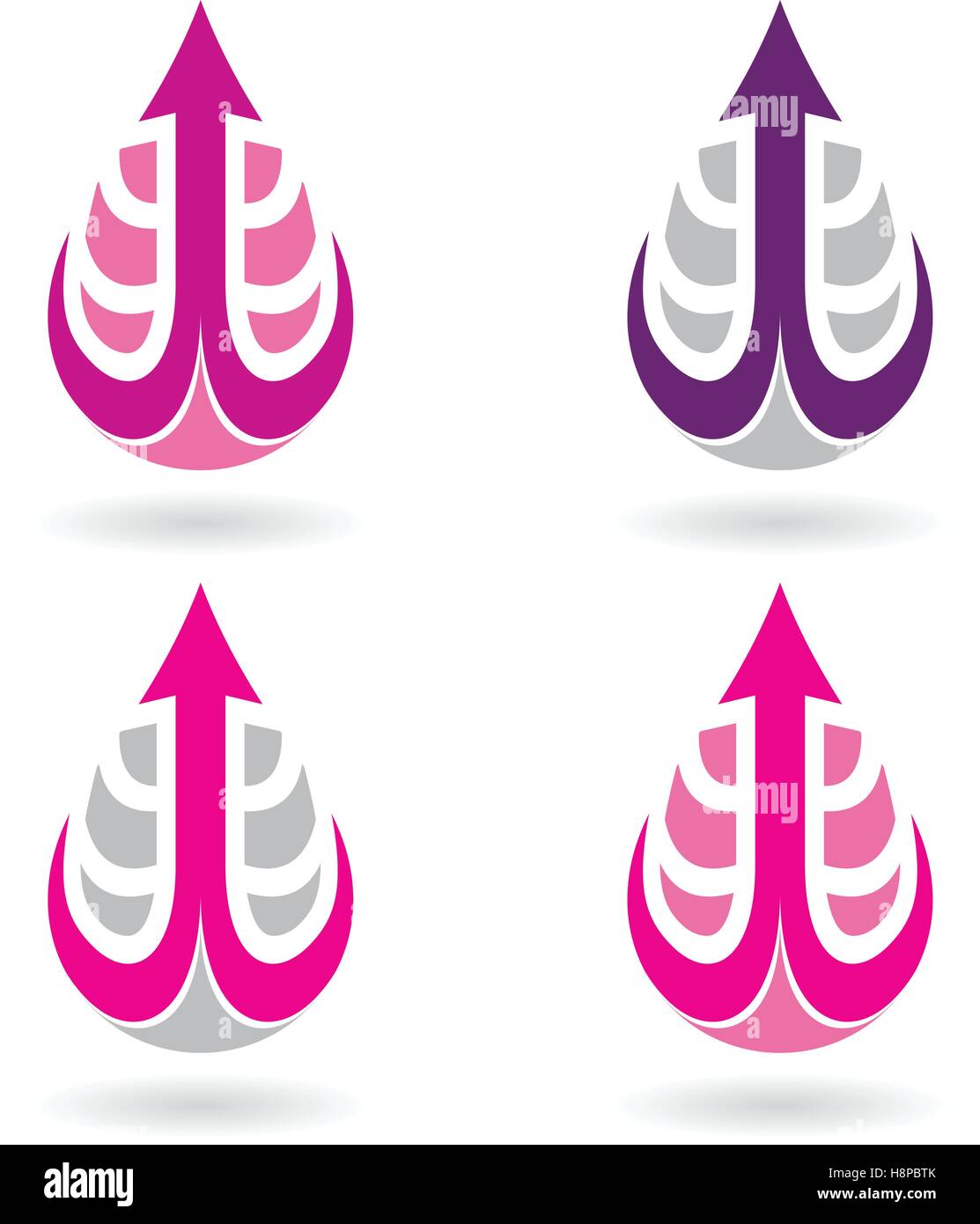 Vector Illustration de gouttes d'eau colorée et les formes d'oreille isolé sur fond blanc Illustration de Vecteur