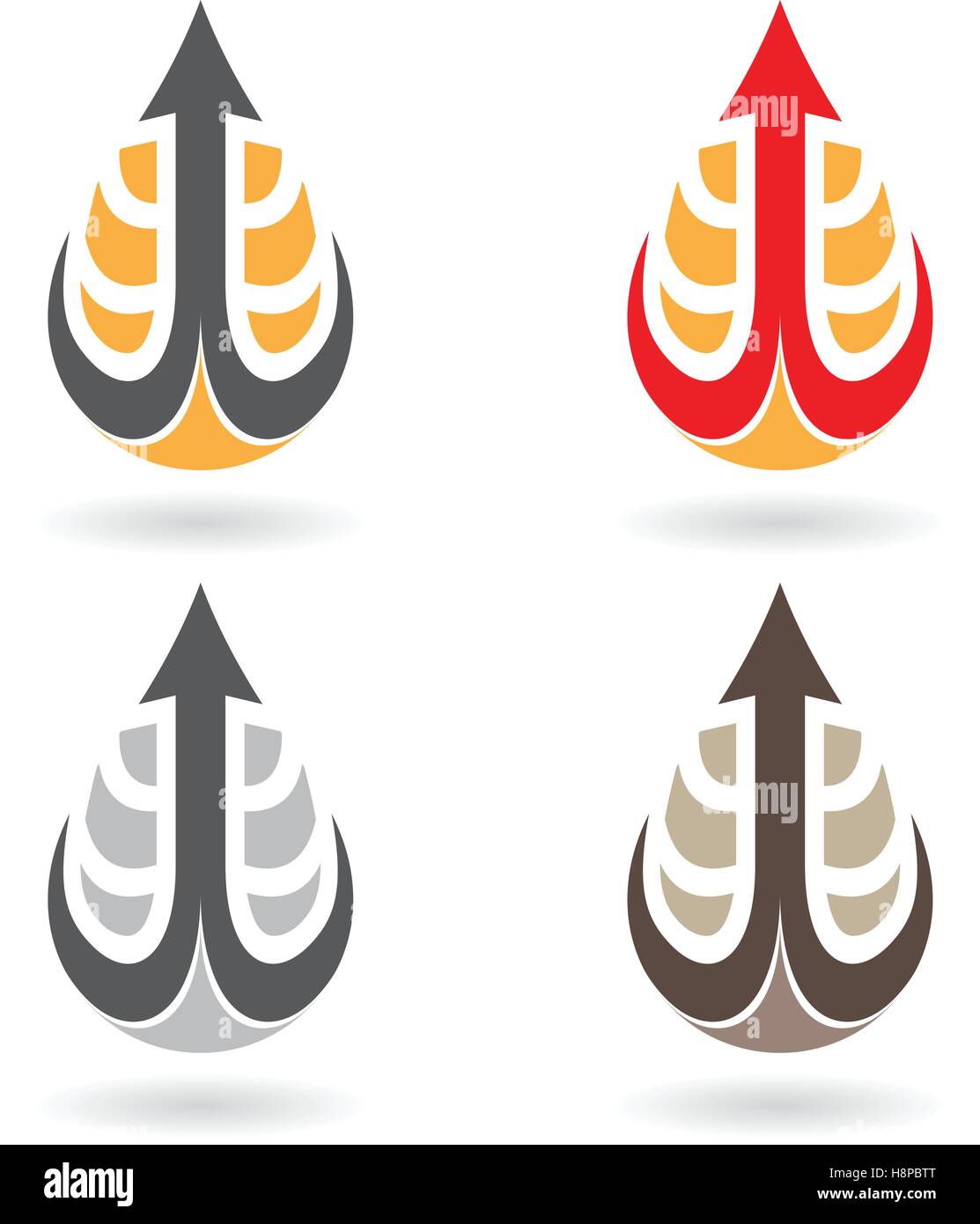 Vector Illustration de gouttes d'eau colorée et les formes d'oreille isolé sur fond blanc Illustration de Vecteur