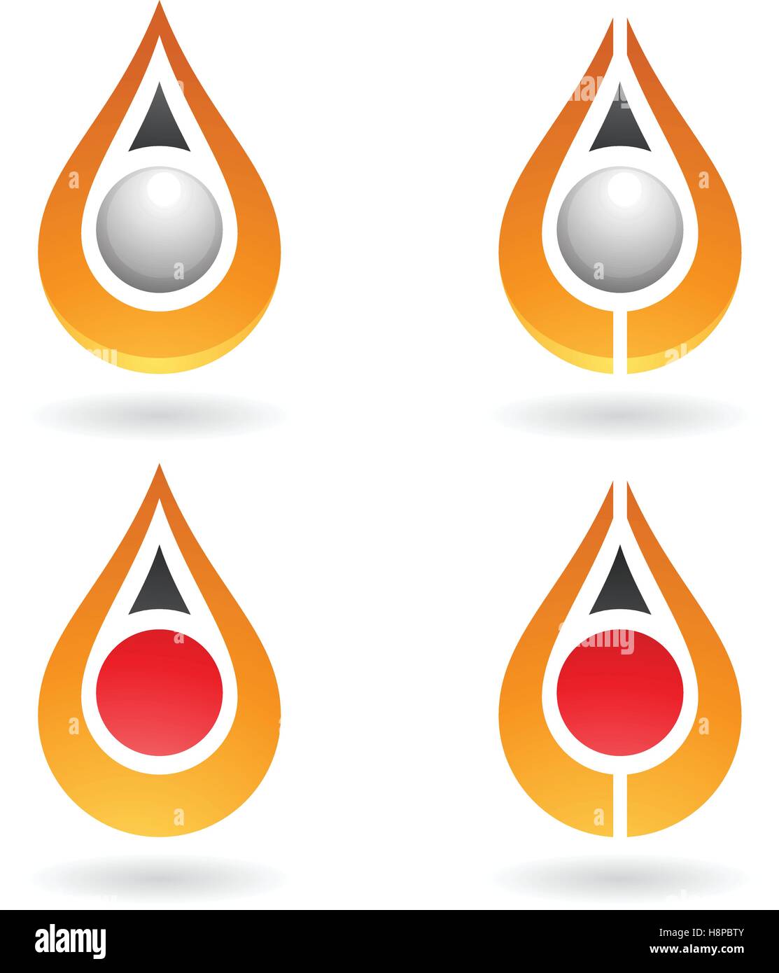Vector Illustration de gouttes d'eau colorée et les formes d'oreille isolé sur fond blanc Illustration de Vecteur
