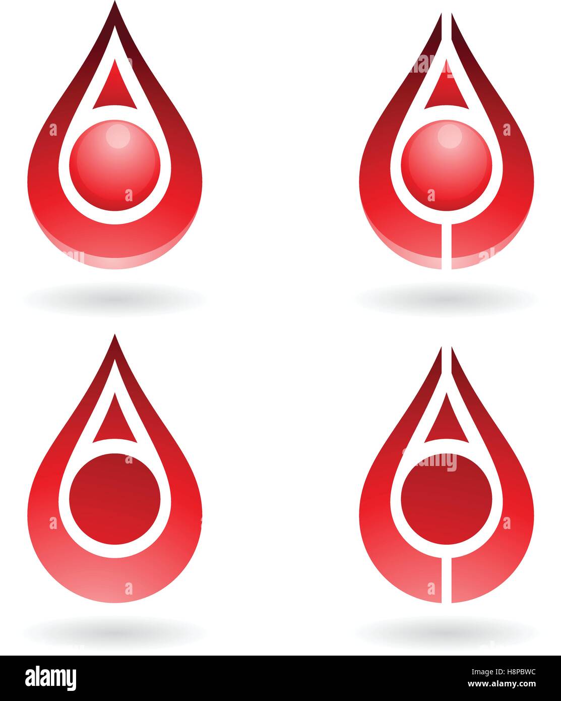 Vector Illustration de gouttes d'eau colorée et les formes d'oreille isolé sur fond blanc Illustration de Vecteur
