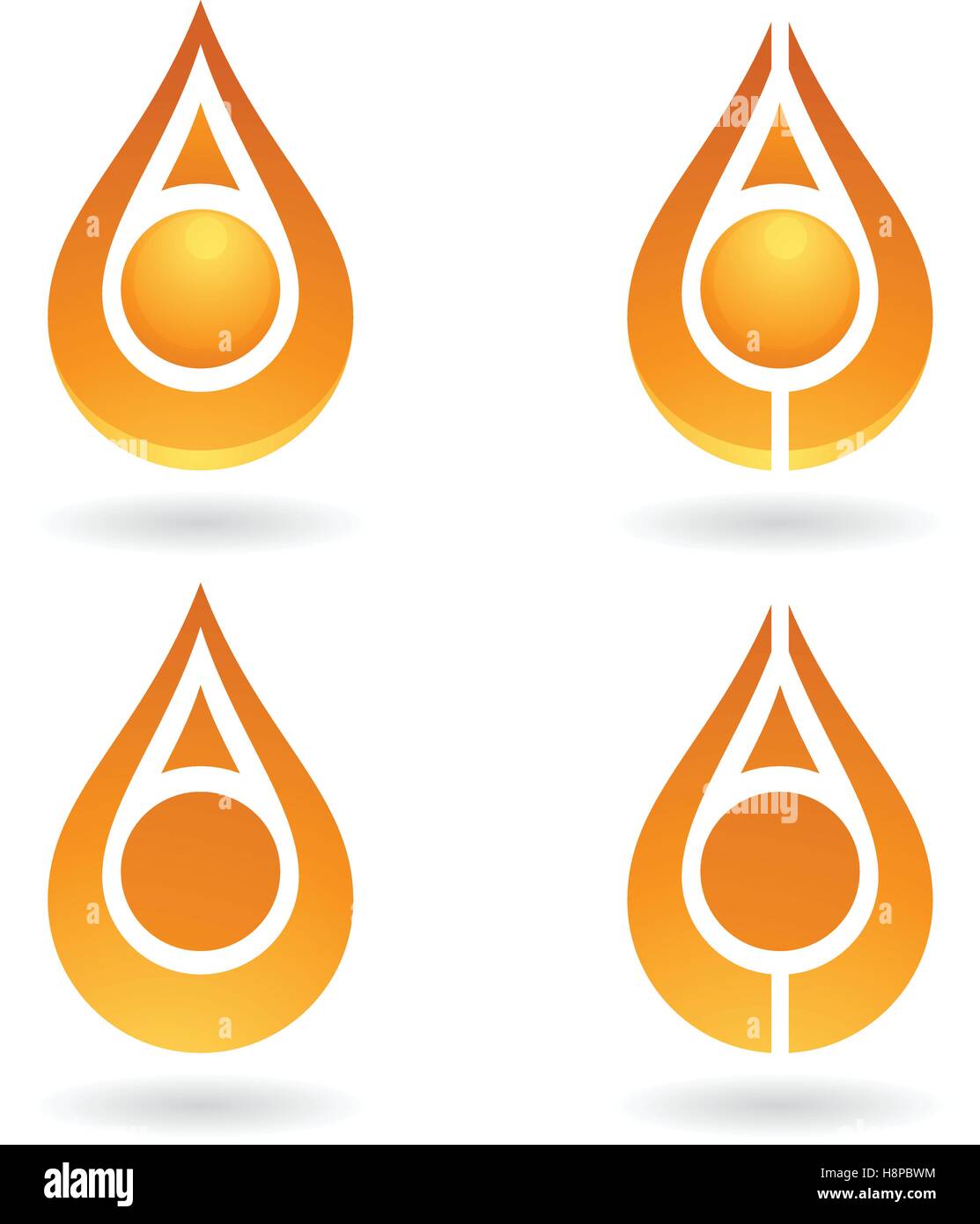 Vector Illustration de gouttes d'eau colorée et les formes d'oreille isolé sur fond blanc Illustration de Vecteur