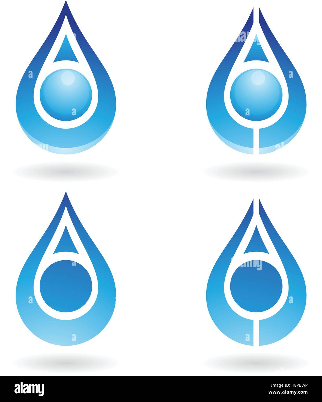 Vector Illustration de gouttes d'eau colorée et les formes d'oreille isolé sur fond blanc Illustration de Vecteur
