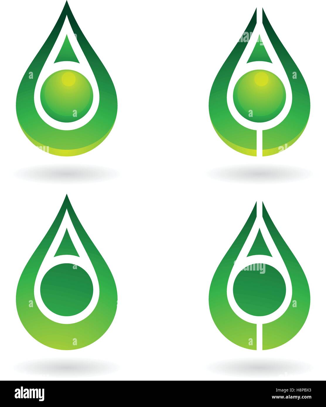 Vector Illustration de gouttes d'eau colorée et les formes d'oreille isolé sur fond blanc Illustration de Vecteur