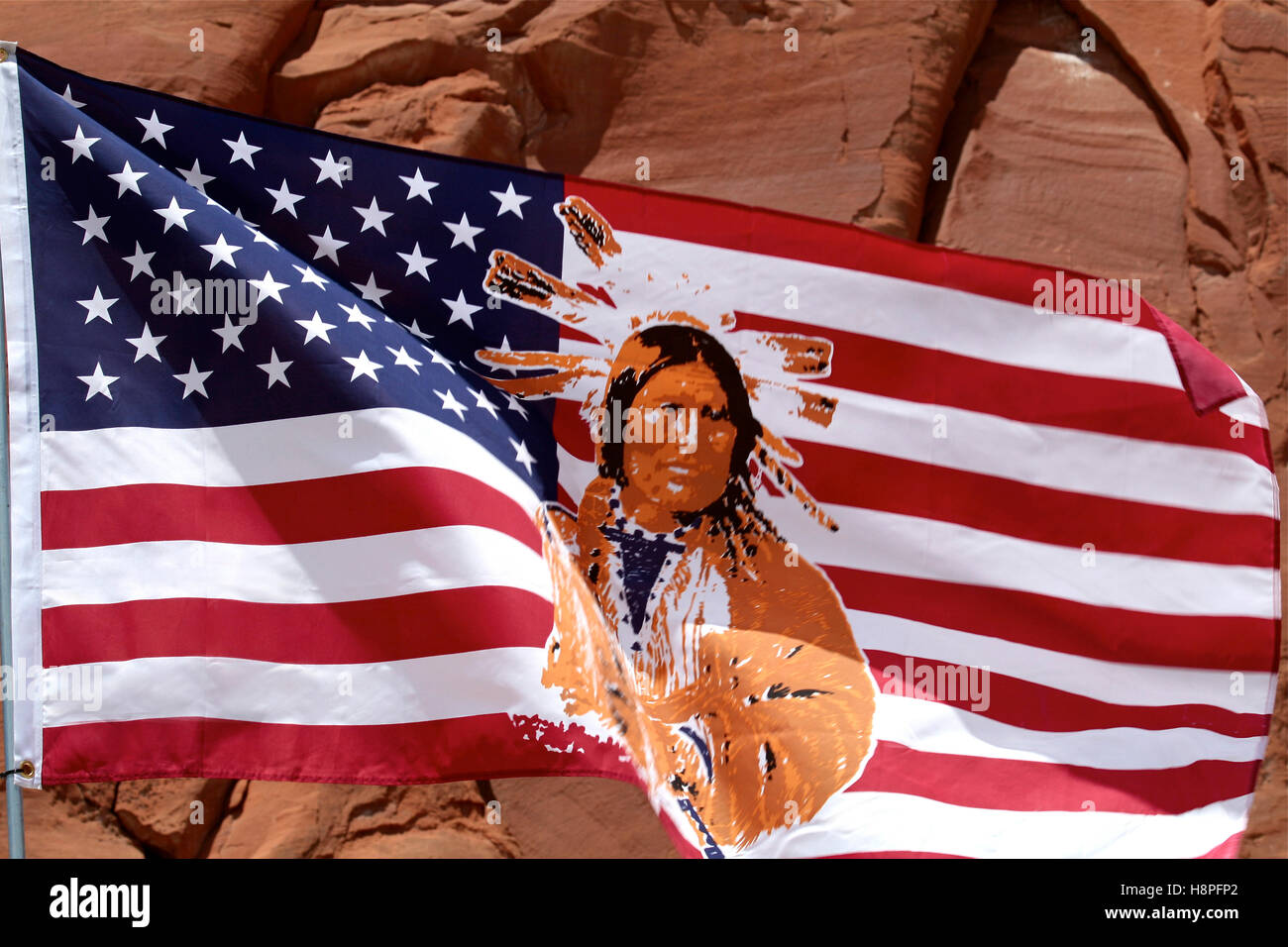 Gallup, New Mexico, United States. Native American flag. Banque D'Images