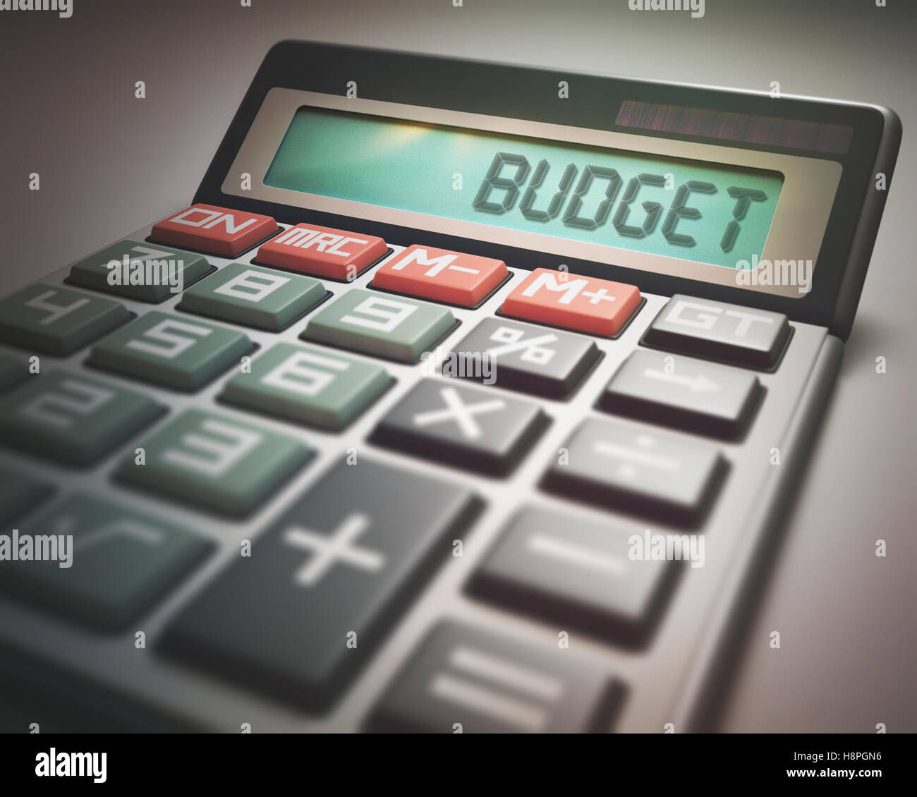 Calculatrice avec le mot budget Banque de photographies et d'images à haute  résolution - Alamy