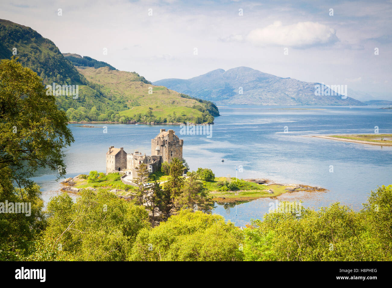 Le Château d'Eilean Donan, Loch Duich, Highlands, Scotland Banque D'Images