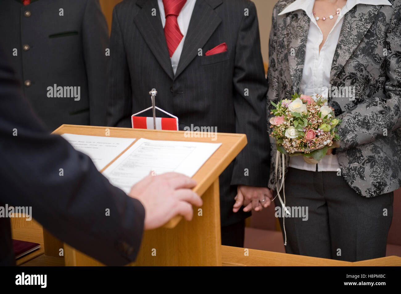 S'inscrire mariage bureau Banque D'Images