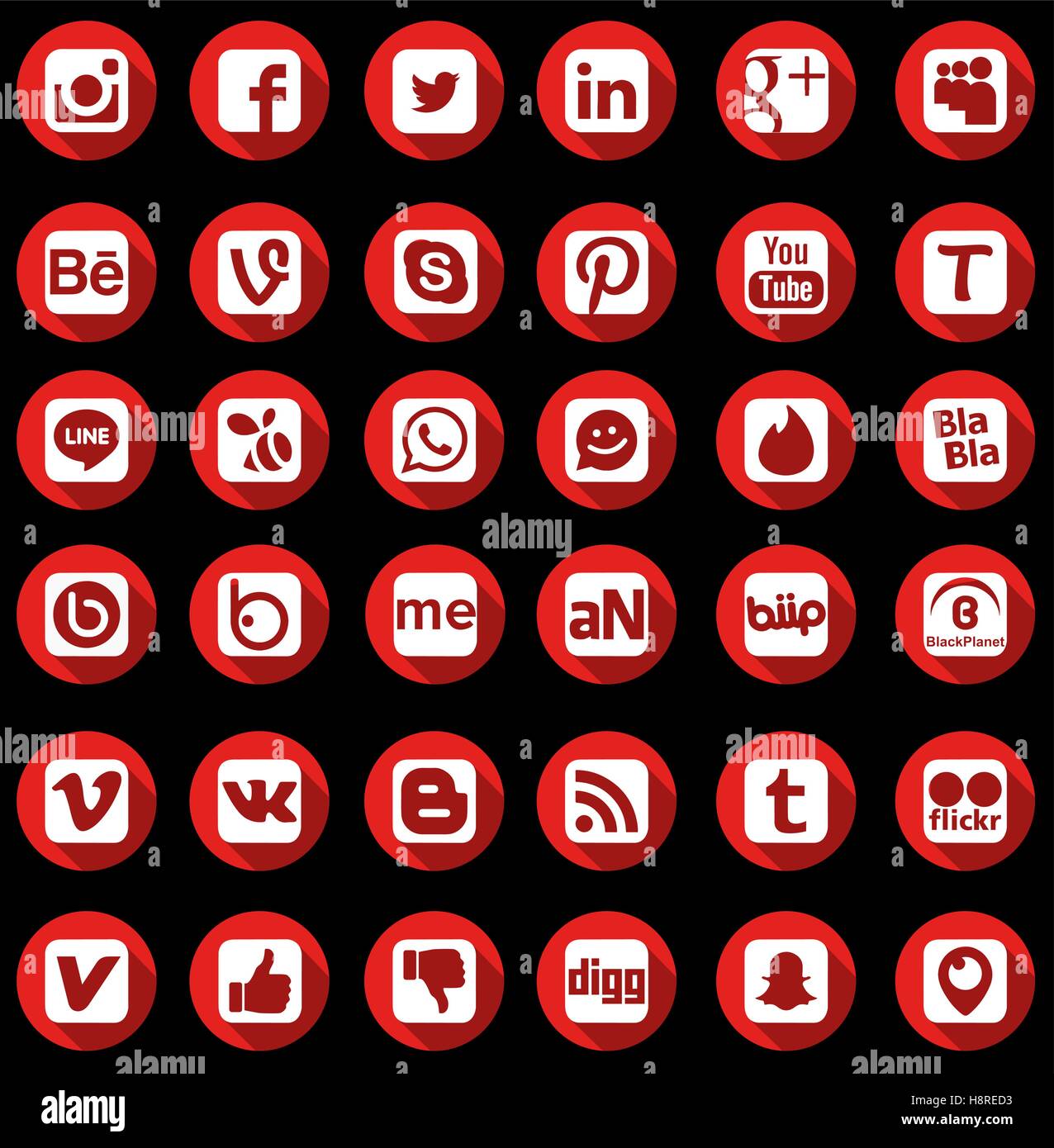 Réseau sociale Boutons Web Illustration de Vecteur