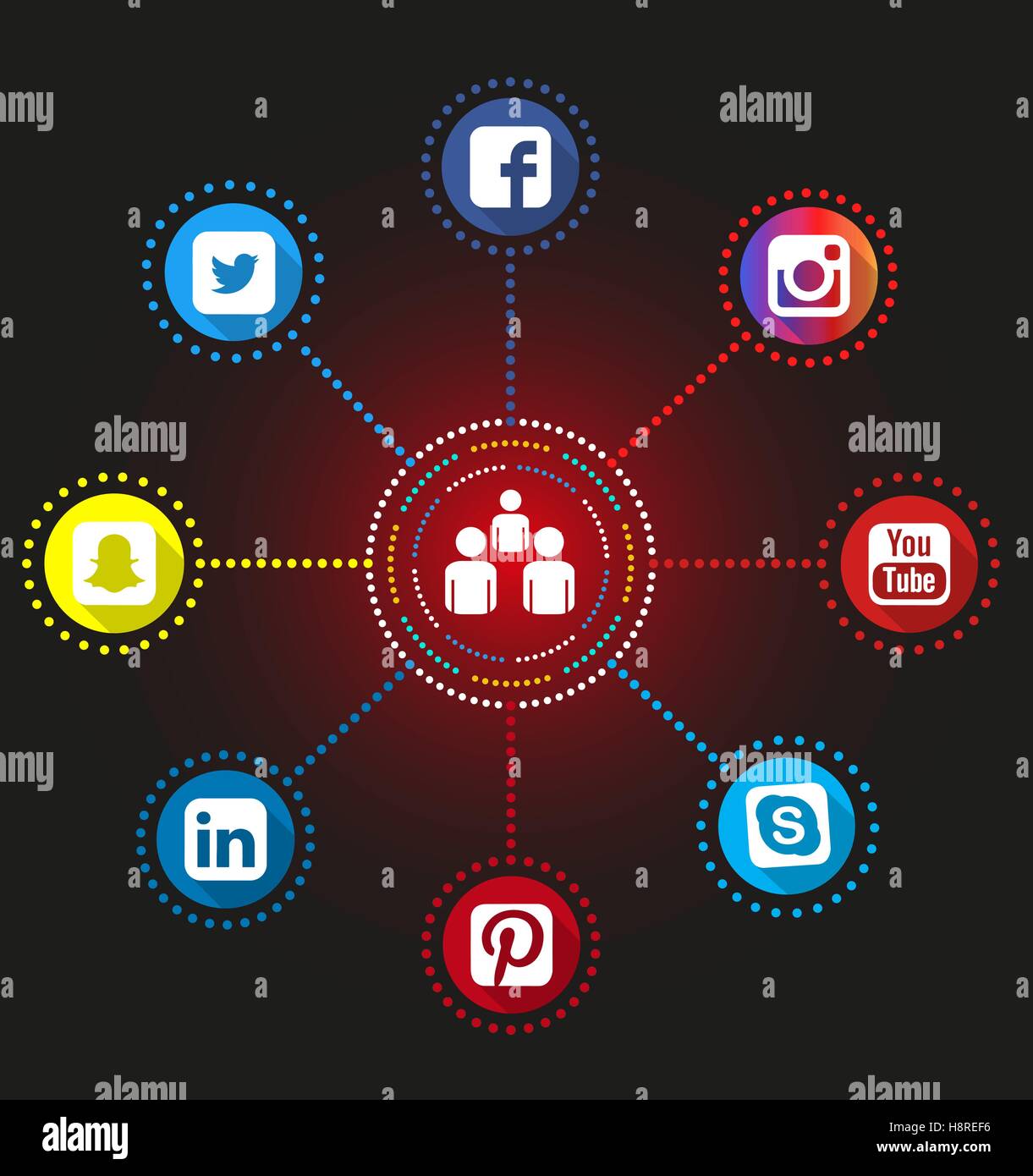 Réseau sociale Boutons Web Illustration de Vecteur