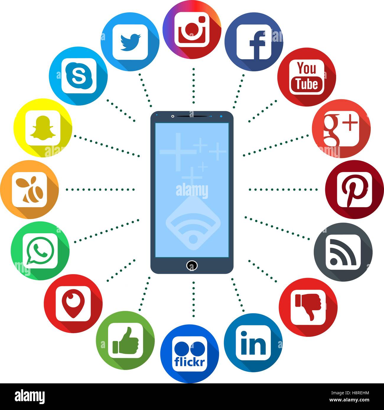 Réseau sociale Boutons Web Illustration de Vecteur