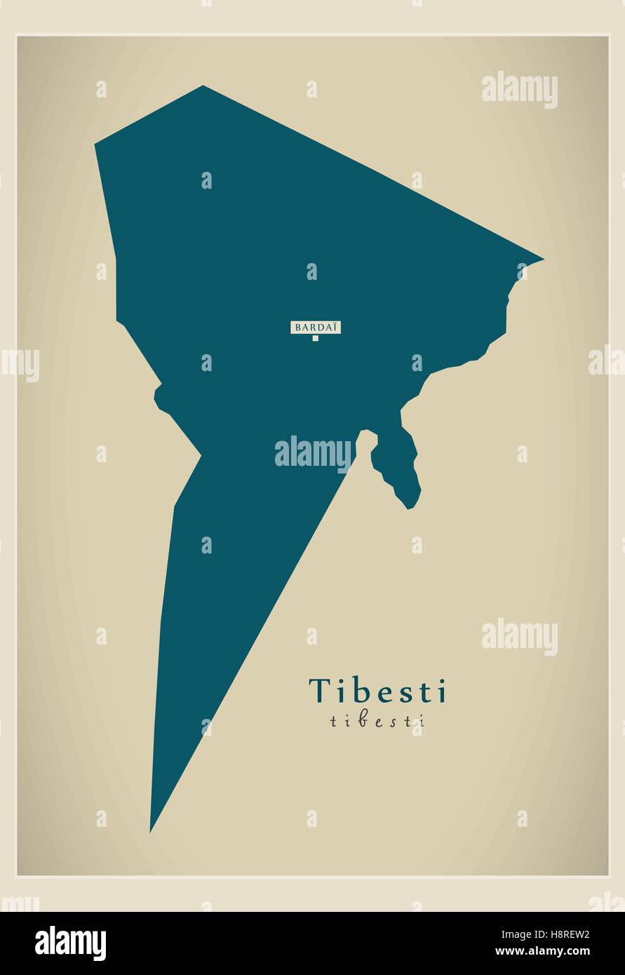 Carte moderne - TD Tibesti Illustration de Vecteur