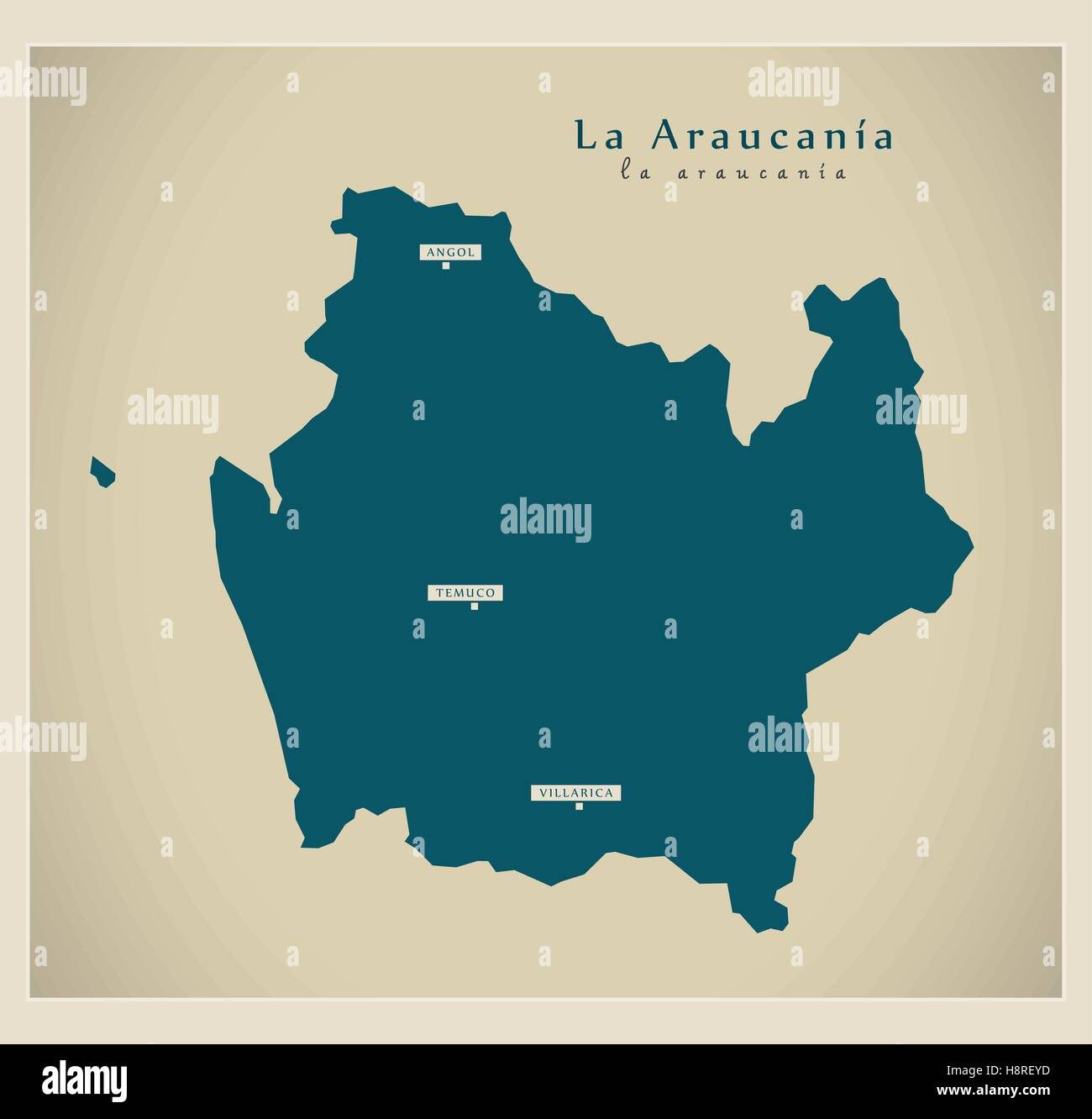 Carte moderne - La Araucania CL Illustration de Vecteur