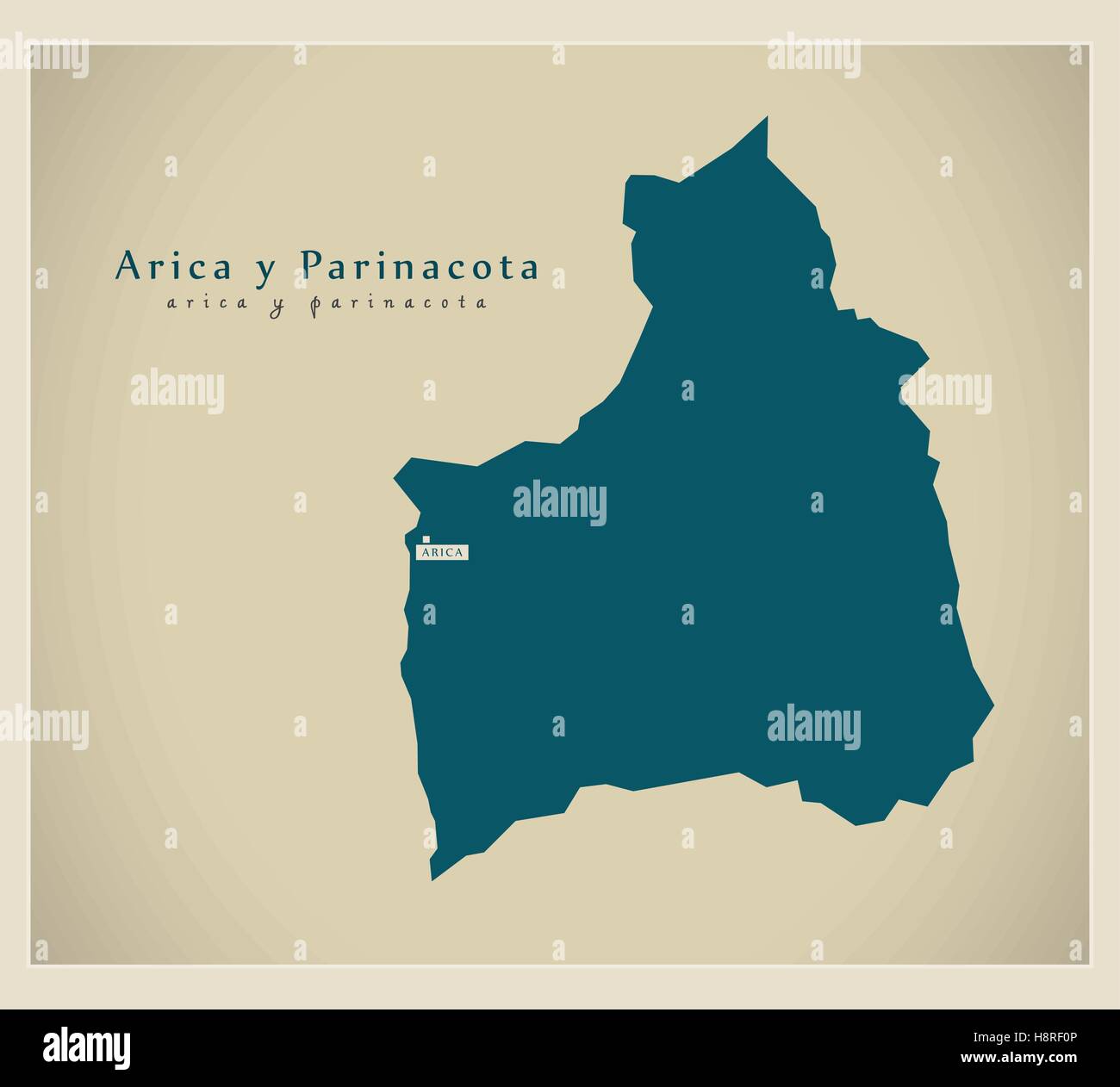 Carte moderne - Arica y Parinacota CL Illustration de Vecteur