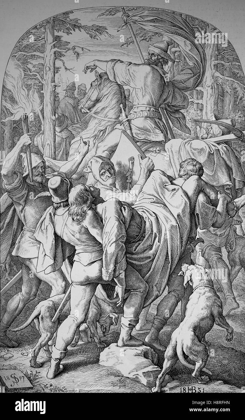 L'seath de Siegfried du drames musicaux qui constituent l'Anneau du Nibelung, de Richard Wagner Banque D'Images