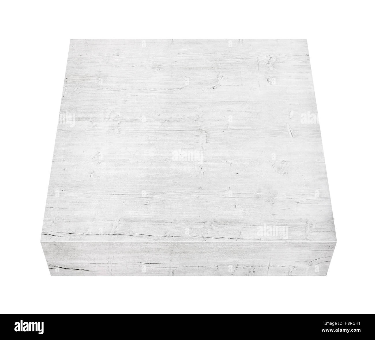 Planche en bois blanc, isolé sur fond de table Banque D'Images