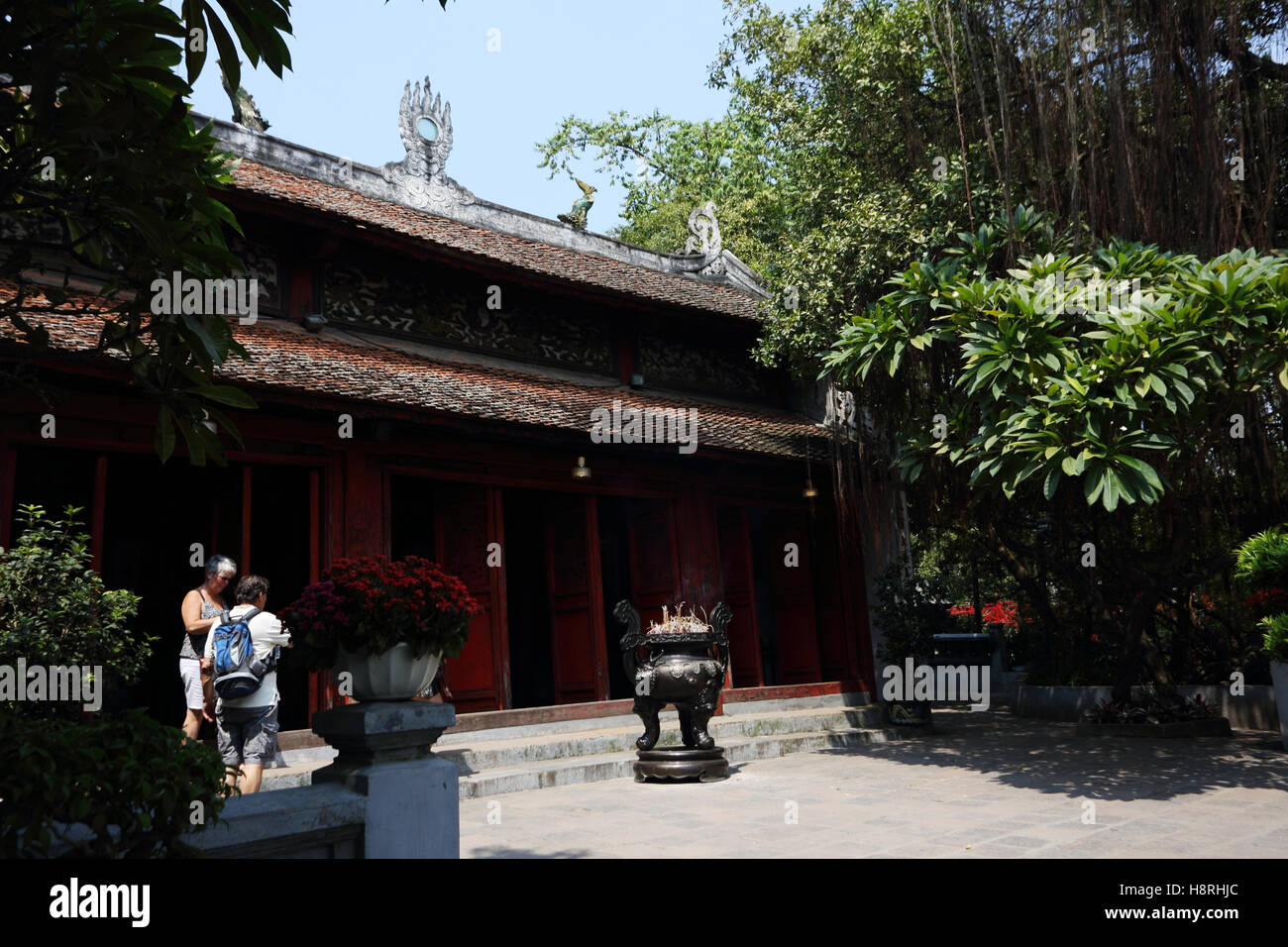 Temple de la montagne de Jade - Den Ngoc Son (Vietnam) dans le lac Hoan Kiem, Hanoi. Banque D'Images