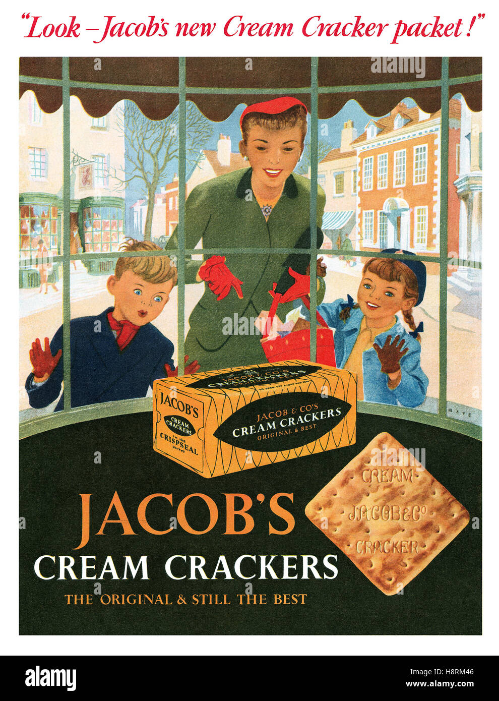 1956 La publicité pour Jacob's Cream Crackers Banque D'Images