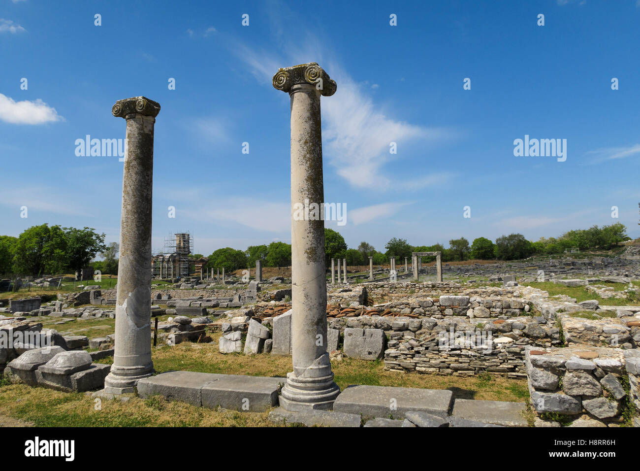 Ruines de la ville antique de Philippi, Grèce, Europe Banque D'Images