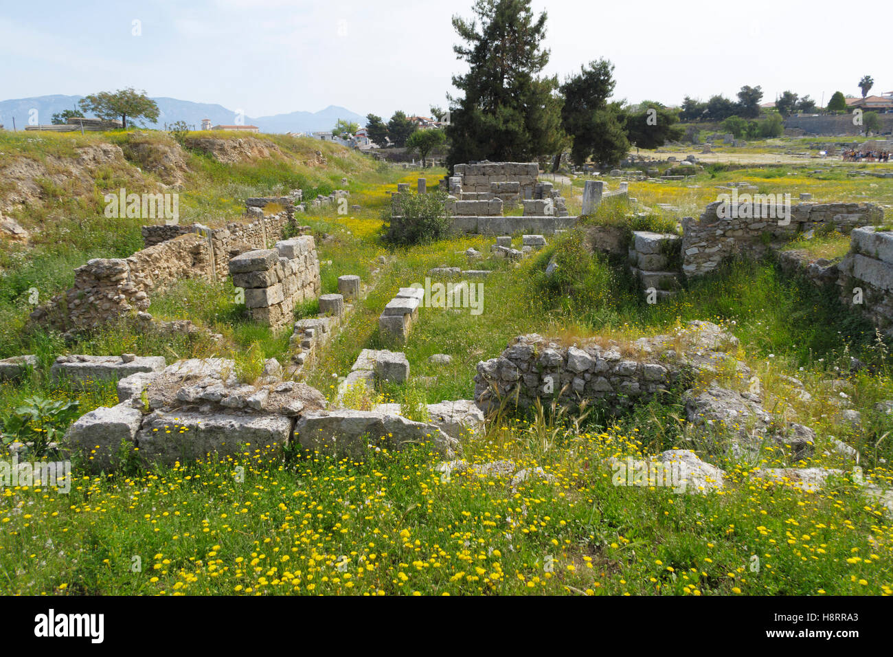 Ruines de l'ancienne Corinthe, Grèce, Europe Banque D'Images