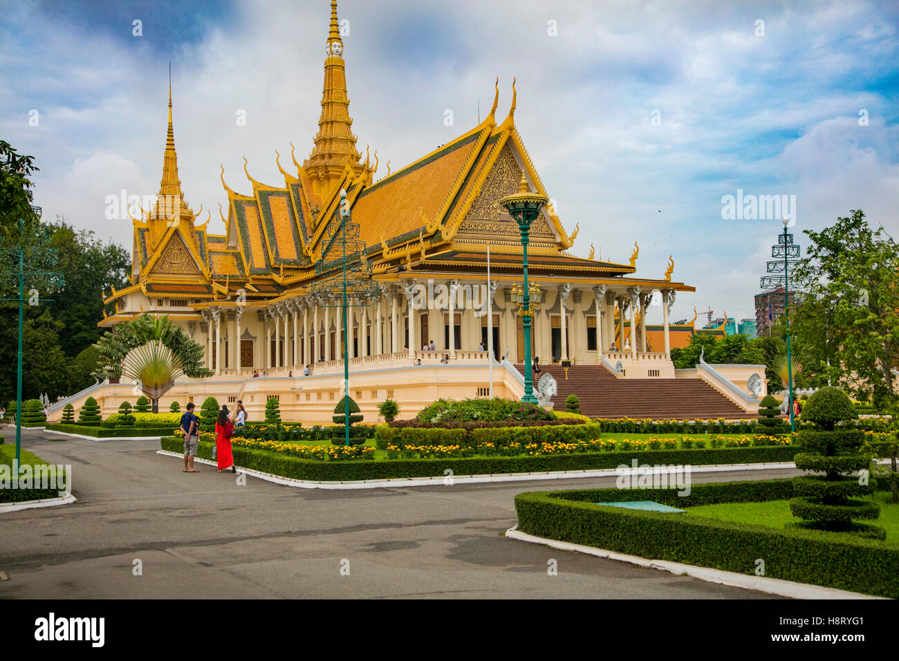 Palais Royal et Musée National. Phnom Penh, Cambodge Banque D'Images