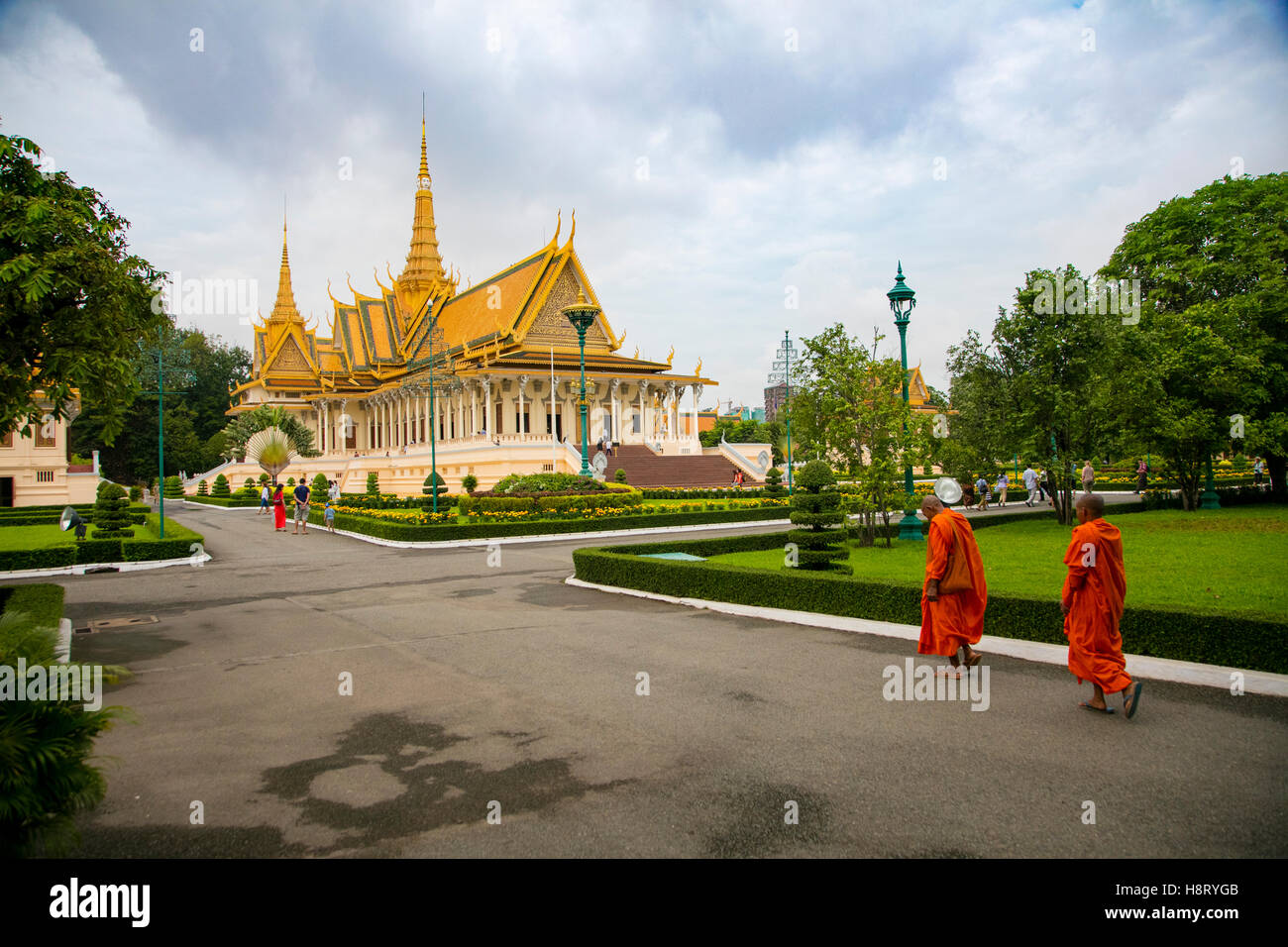 Palais Royal et Musée National. Phnom Penh, Cambodge Banque D'Images
