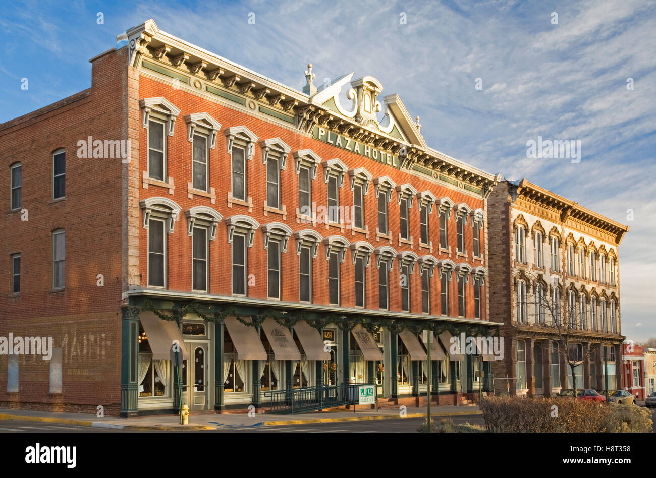 Historic Plaza Hotel (ca. 1882), Las Vegas, New Mexico USA Banque D'Images