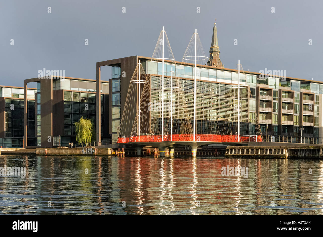 Le cercle au Pont Canal Christianshavn à Copenhague, Danemark Banque D'Images