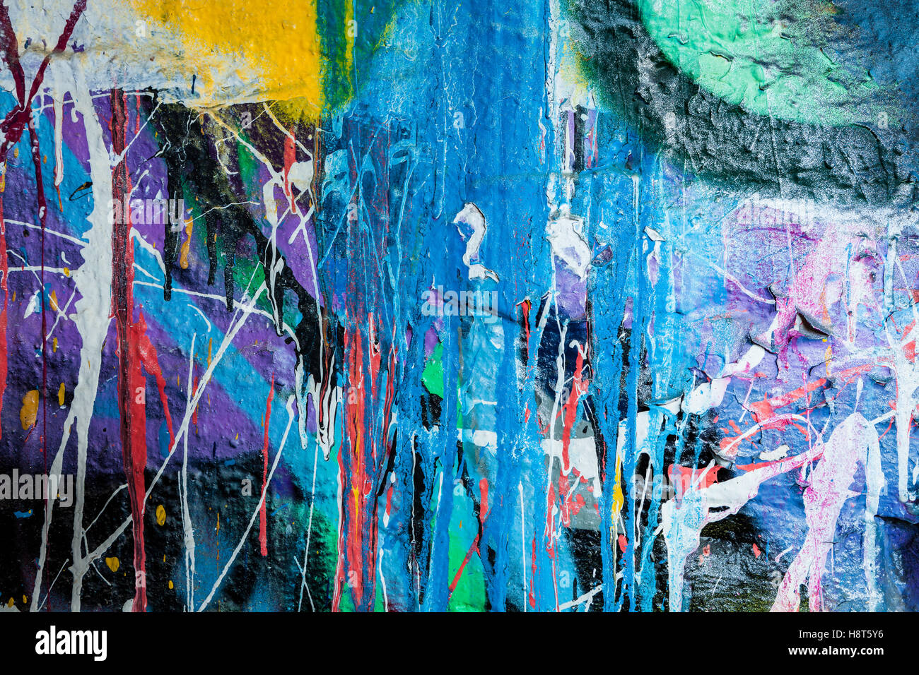 Peinture murale graffiti dégoulinant Banque D'Images