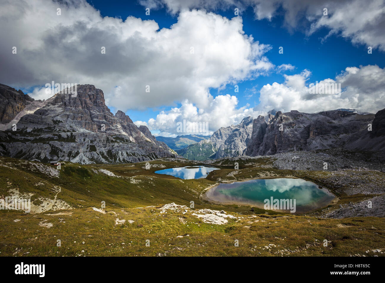 Trois pics. Parc national Tre Cime di Lavaredo. , Dolomites Tyrol du Sud, Italie Banque D'Images