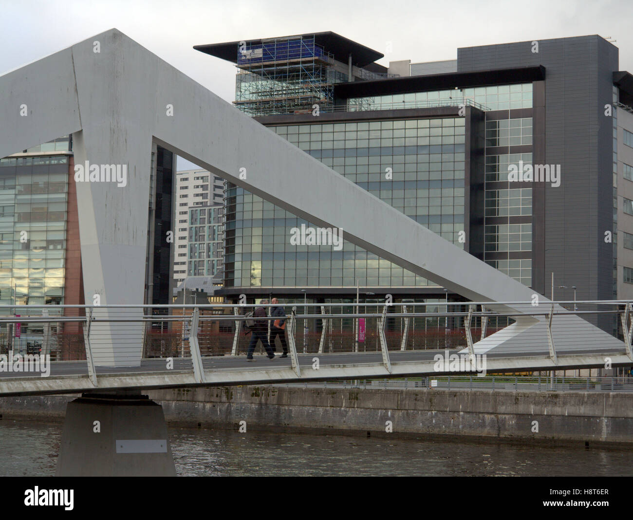 Squiggly Bridge River Clyde Glasgow Tradeston Bridge Banque D'Images