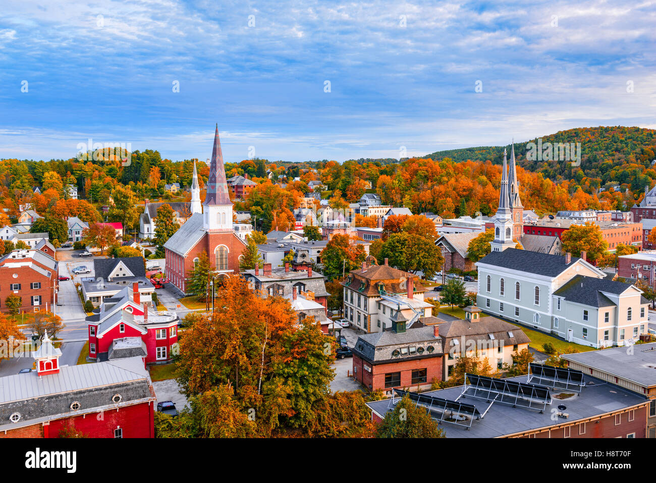 Montpelier, Vermont, États-Unis d'automne ville d'horizon. Banque D'Images