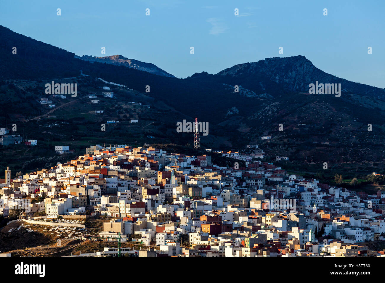 Vues des montagnes du Rif à partir de la ville de Tétouan, Maroc Banque D'Images