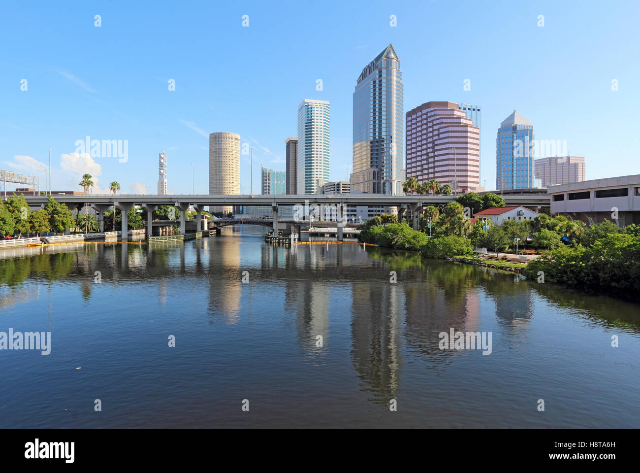 Tampa, Floride partielle avec skyline Park USF et les bâtiments commerciaux Banque D'Images