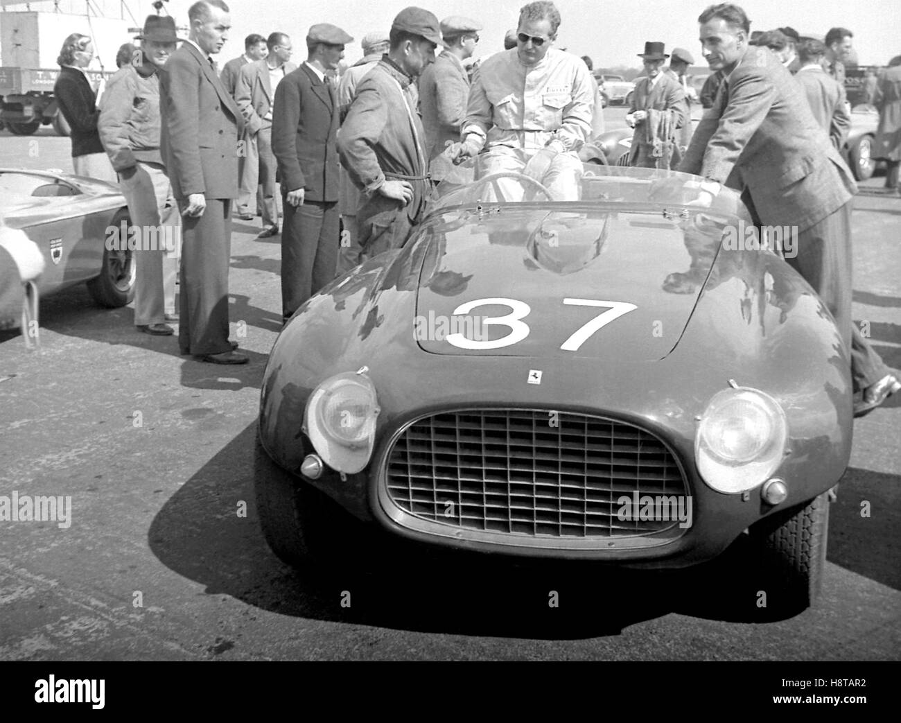 1953 Ferrari 340MM SILVERSTONE MAI TOM COLE DAVID YORKE DROIT Banque D'Images
