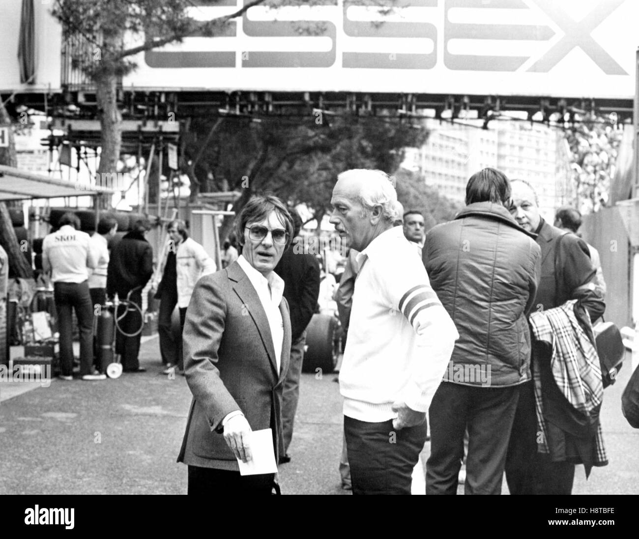1982 MONACO GP BERNIE ECCLESTONECOLIN CHAPMAN Banque D'Images