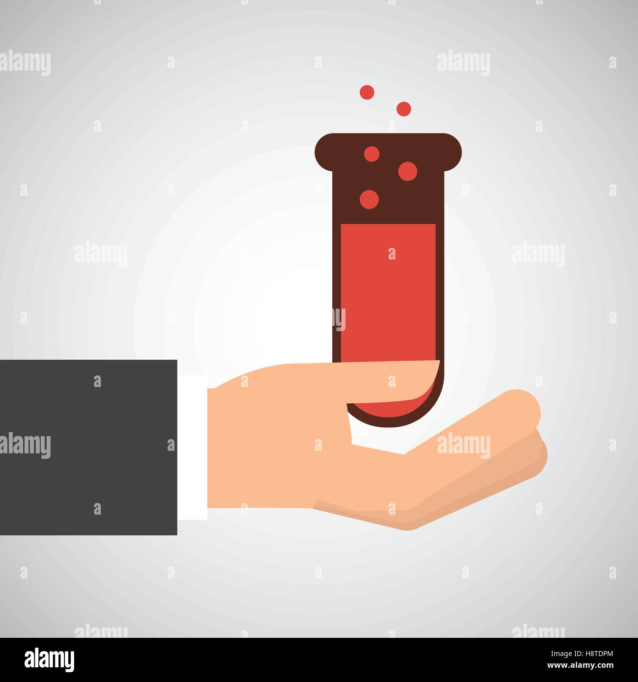 Hand holding test tube rempli de produits chimiques graphic vector illustration eps 10 Illustration de Vecteur