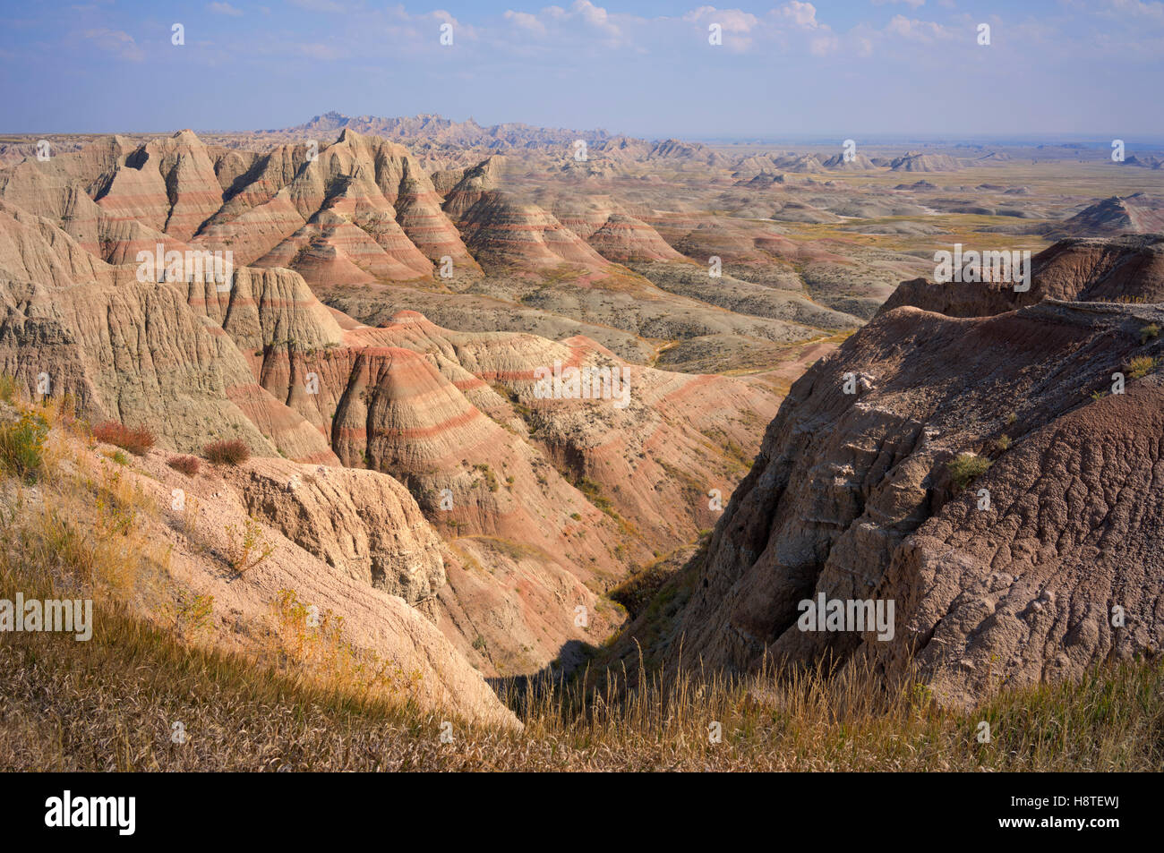 Badlands National Park (Dakota du Sud, USA. paysage montrant les couches de différentes formations rocheuses Banque D'Images