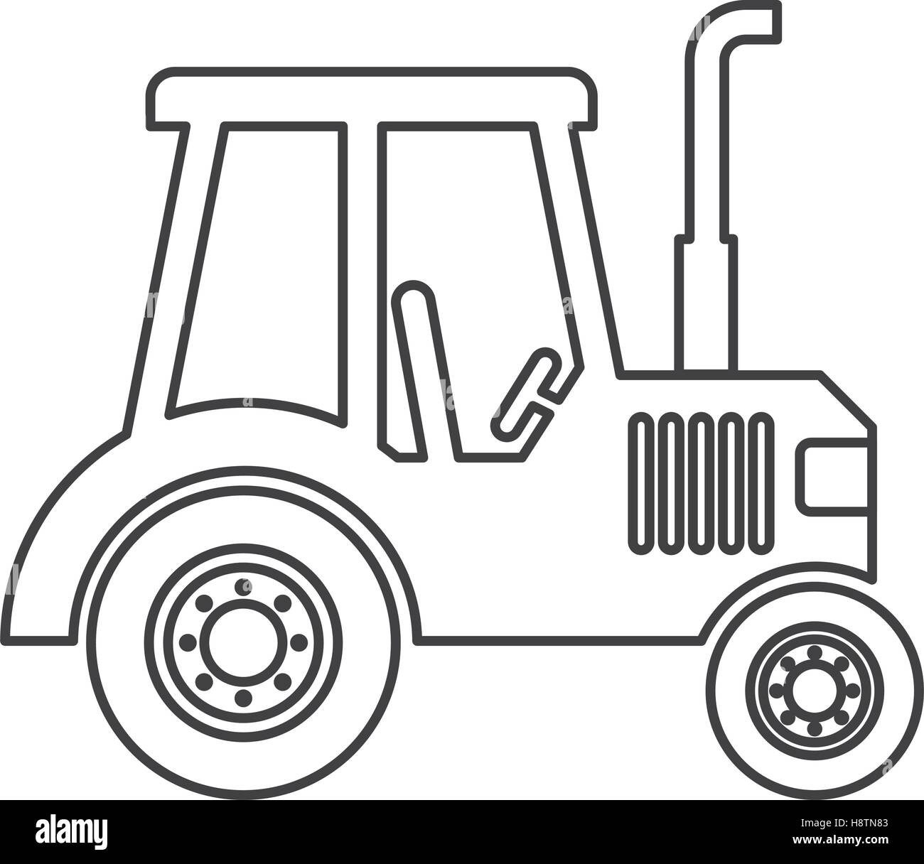 Ferme isolée du véhicule tracteur vecteur icône illustration design Illustration de Vecteur