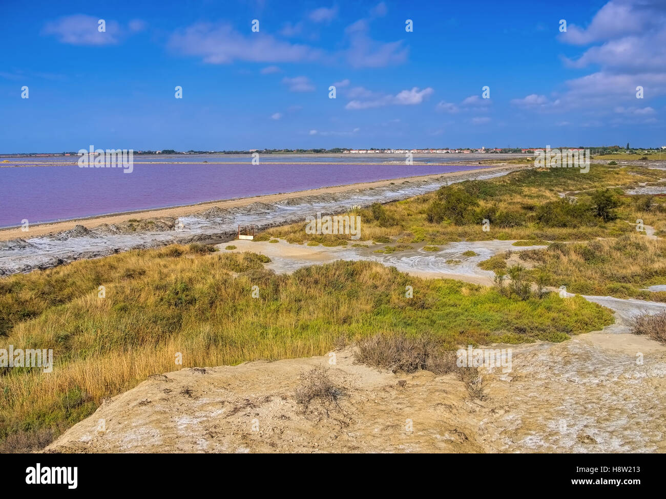 Camargue - Saline salines en Camargue, dans le sud de la France Banque D'Images