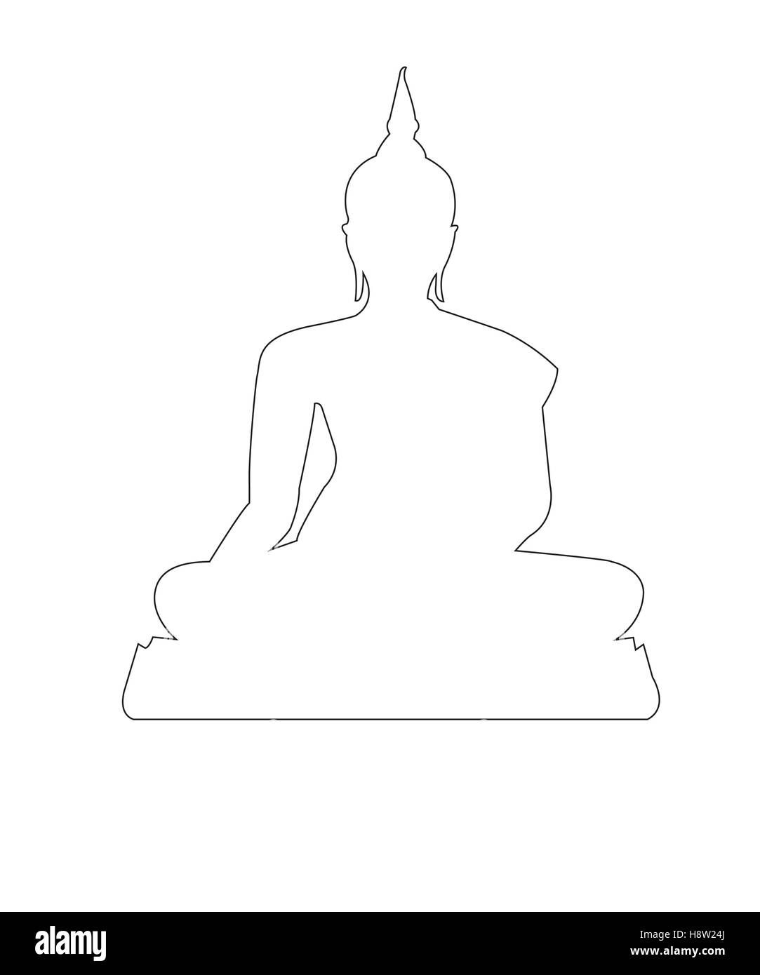 Chemin Bouddha sur le fond blanc Illustration de Vecteur