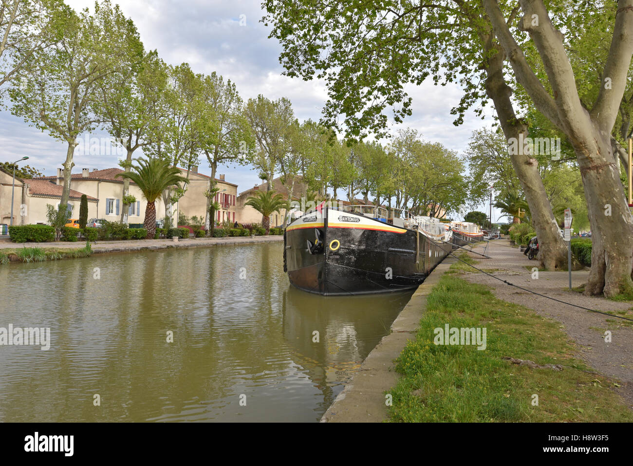 Canal de Jonction à Salleles d'Aude Banque D'Images