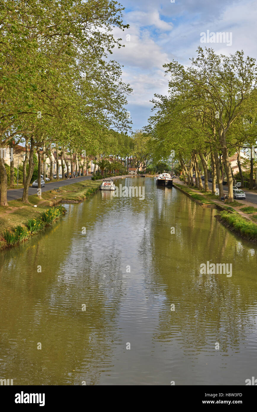 Canal de Jonction à Salleles d'Aude Banque D'Images