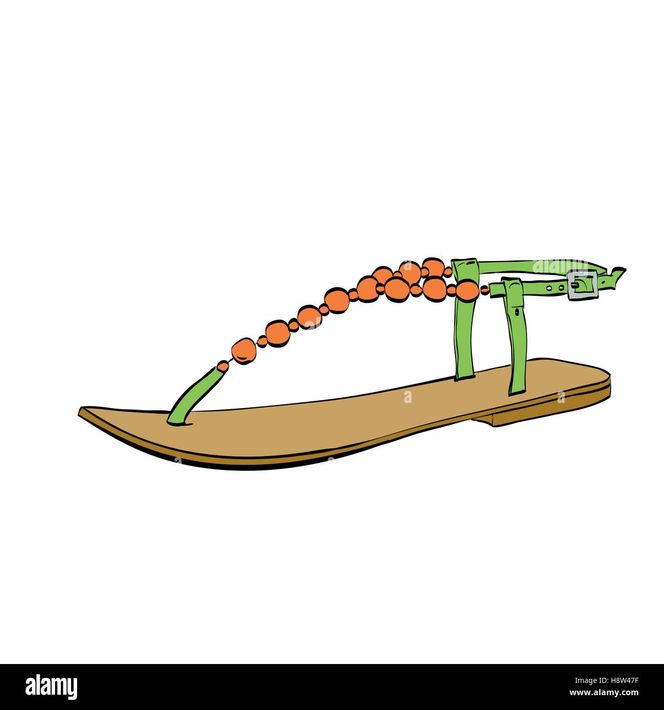 Plage d'été womens sandals Illustration de Vecteur