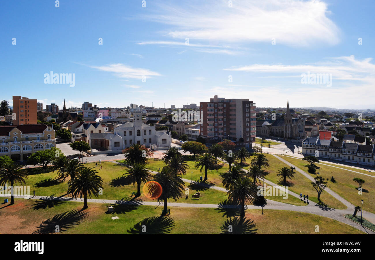 Afrique du Sud : vue sur les toits de Port Elizabeth, l'une des plus grandes villes en Afrique du Sud, appelée la Ville Amicale ou de la Windy City Banque D'Images