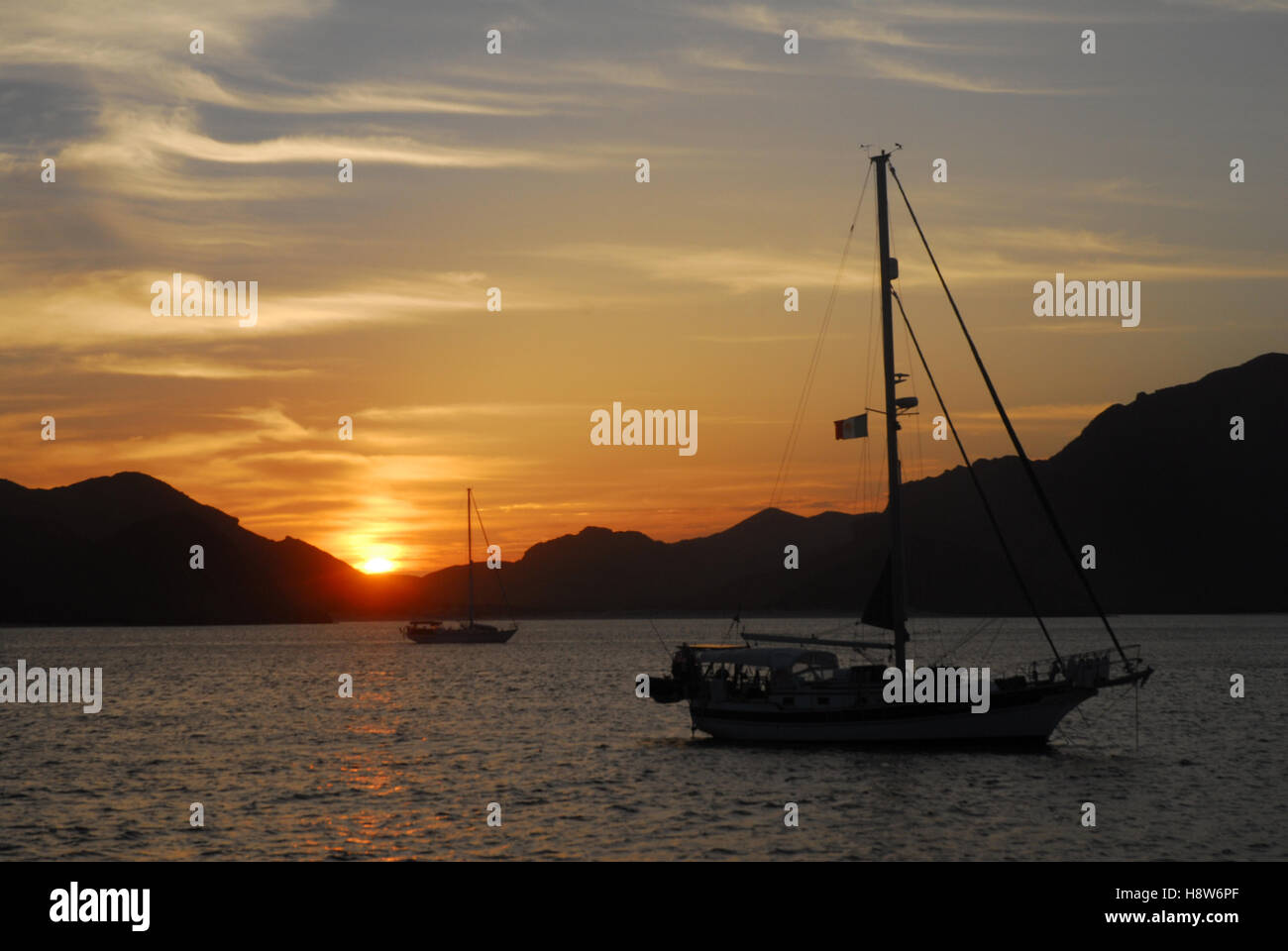 Mexique, Baja California, Golfe de Californie, ancrage près de La Paz Banque D'Images