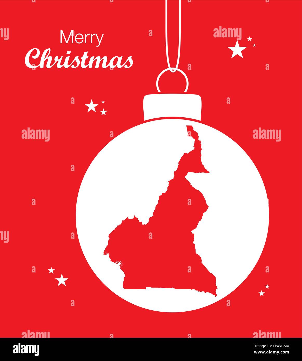 Joyeux Noël illustration thème avec carte du Cameroun Illustration de Vecteur