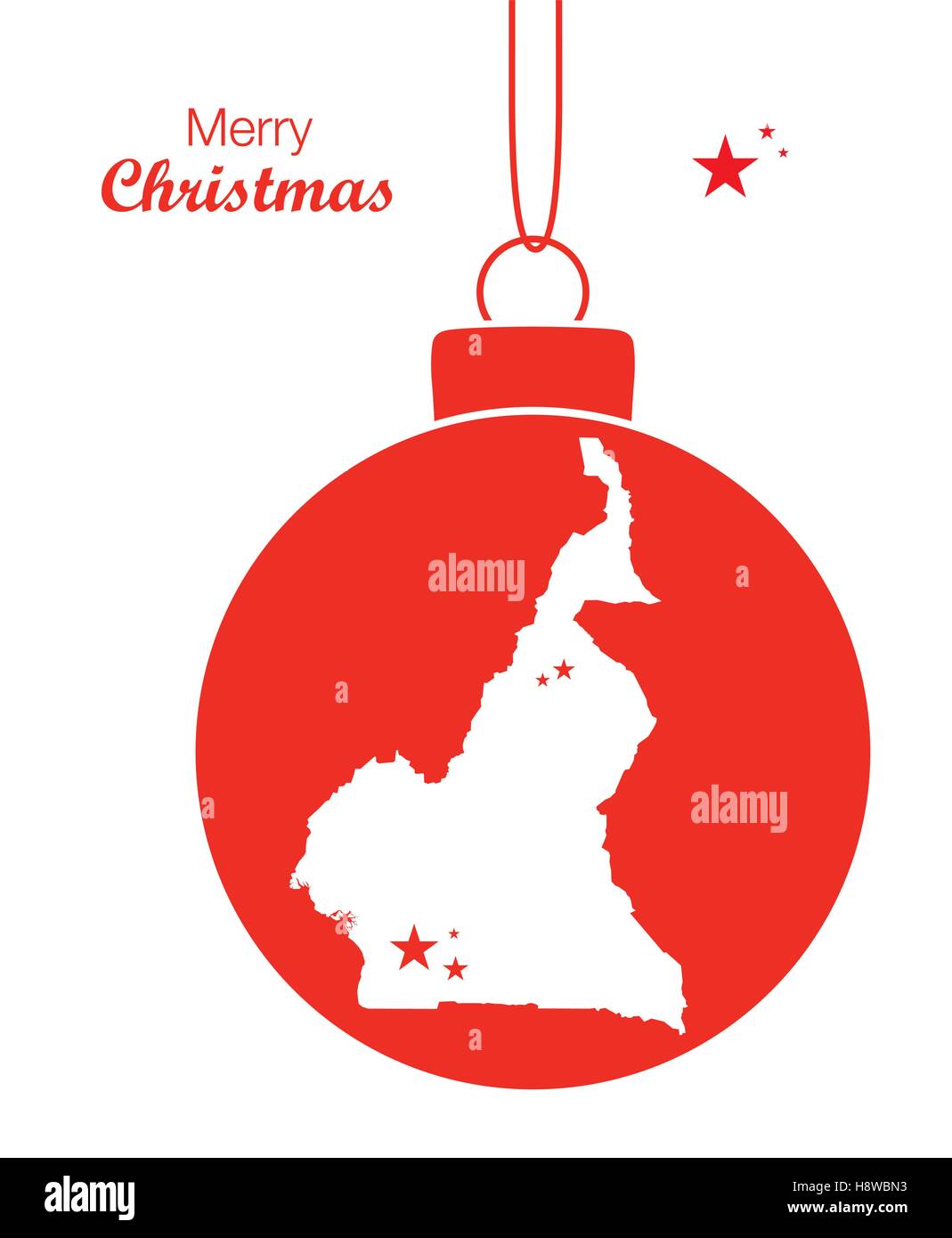 Joyeux Noël illustration thème avec carte du Cameroun Illustration de Vecteur